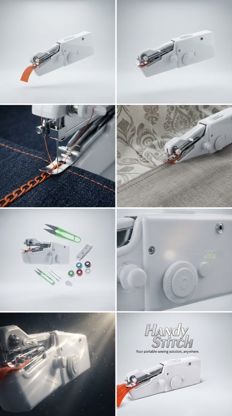 Handy Stitch Portable Handheld Sewing Machine – Cordless Battery Powered
