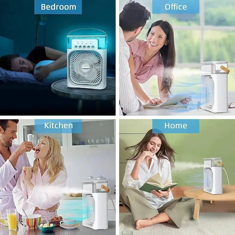 Mini AC Air Cooler USB Rechargeable White