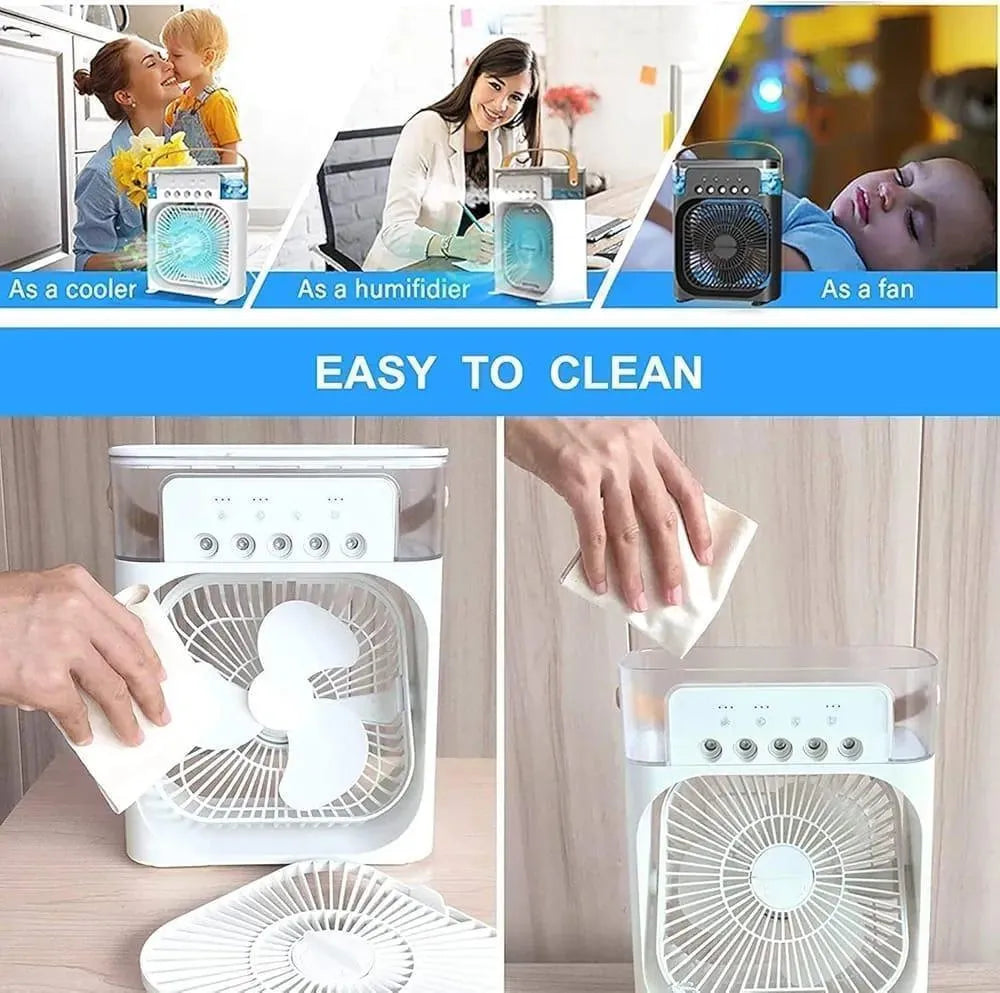 Mini AC Air Cooler USB Rechargeable White