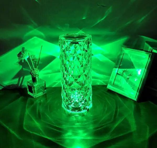 Crystal Diamond Table Lamp – 16 Color RGB with Remote & Touch Control