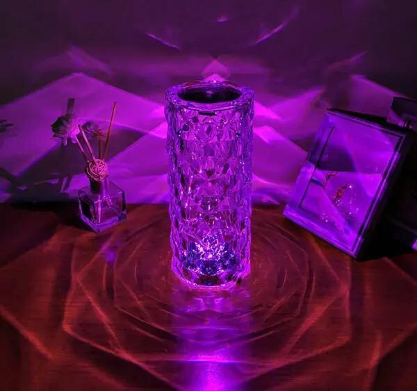Crystal Diamond Table Lamp – 16 Color RGB with Remote & Touch Control