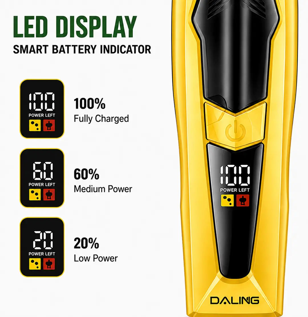Daling DL-1959 Professional Hair Trimmer – 7000 RPM USB Rechargeable