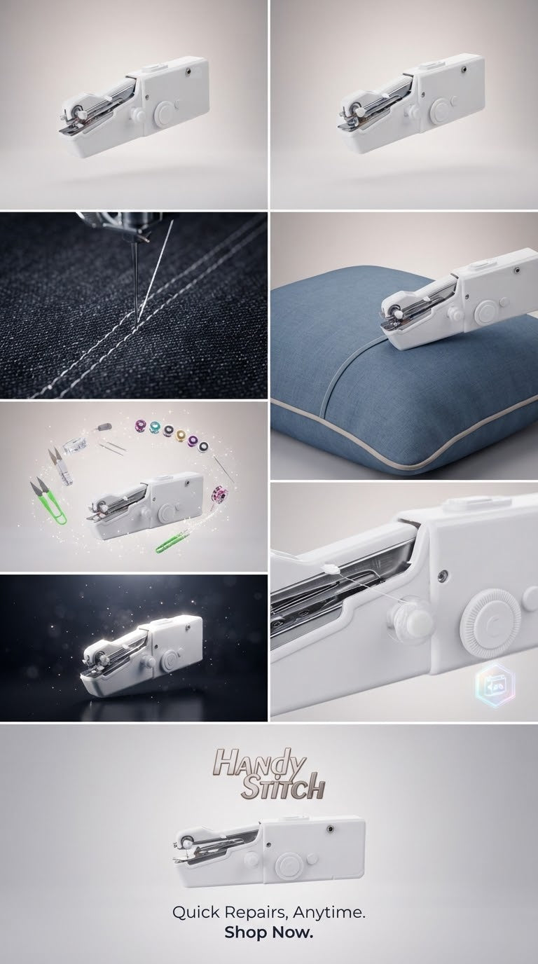 Handy Stitch Portable Handheld Sewing Machine – Cordless Battery Powered