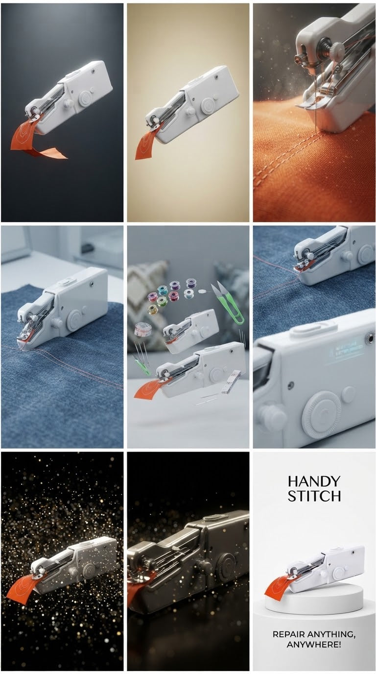 Handy Stitch Portable Handheld Sewing Machine – Cordless Battery Powered