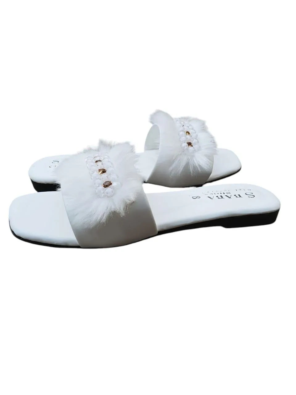 Luxury Pearl Fur Slides for Women ✨
